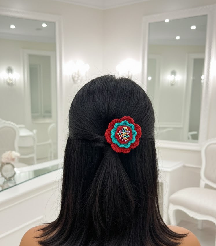 KAHLO - Aplique de flores em Crochê