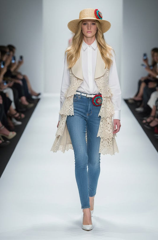 KAHLO - Aplique de flores em Crochê