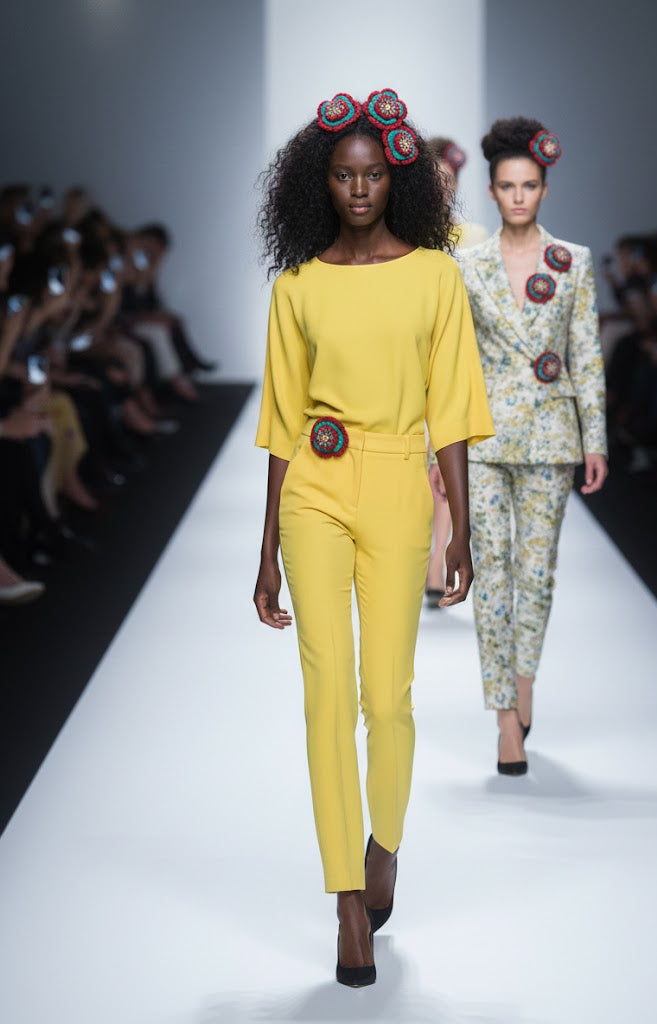 KAHLO - Aplique de flores em Crochê