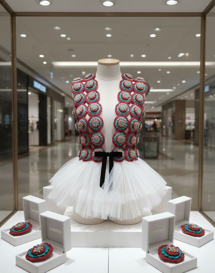 KAHLO - Aplique de flores em Crochê